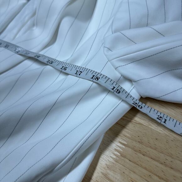 Alice + Olivia NWT Kylie Long Stripe Jacket Size M Shawl Collar Open Front Lined - Picture 10 of 11